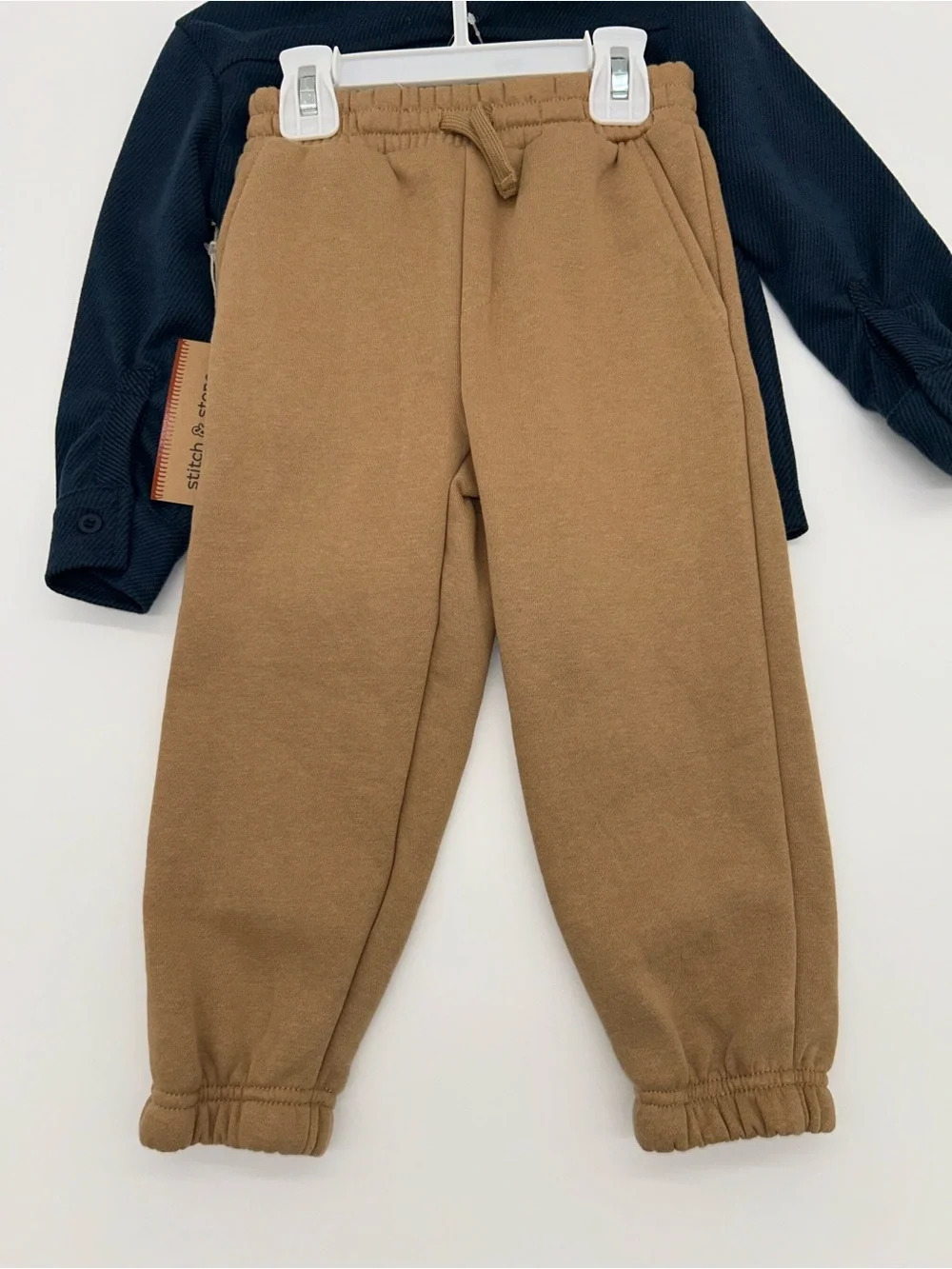 Stitch & Stone Kids 4T Navy Shirt & Tan Jogger Outfit Set